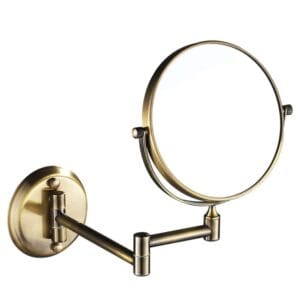 Space saving magnifying mirror wall mounted adjustable foldable bathroom mirror